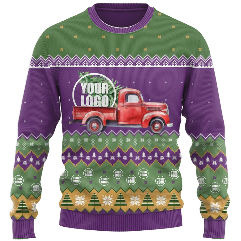 Holiday Theme Logo Or Face Ugly Christmas Sweater 8